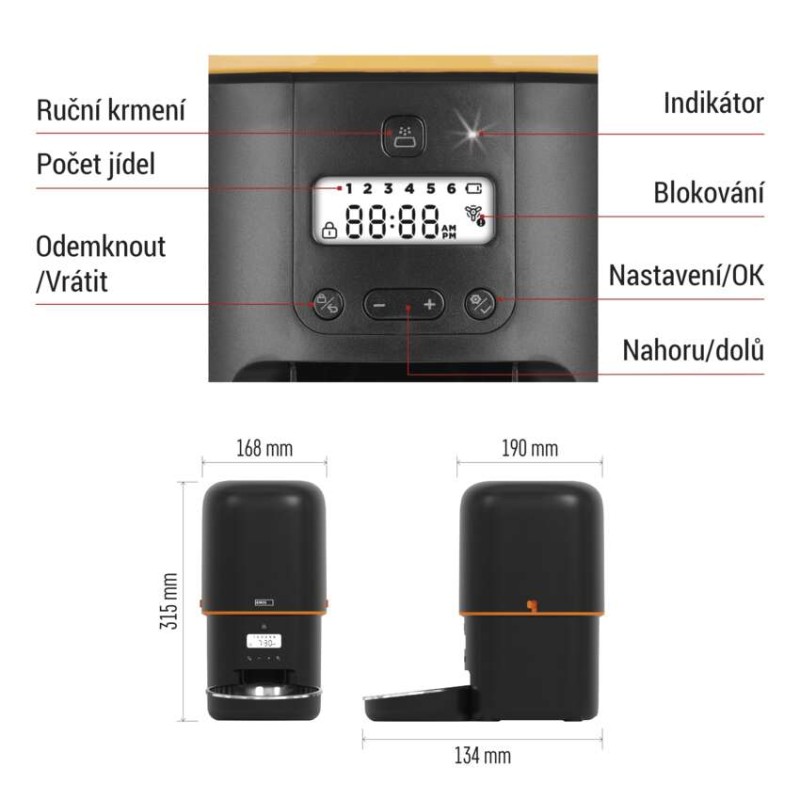 Pet Care barības dozators, 4 l, melns