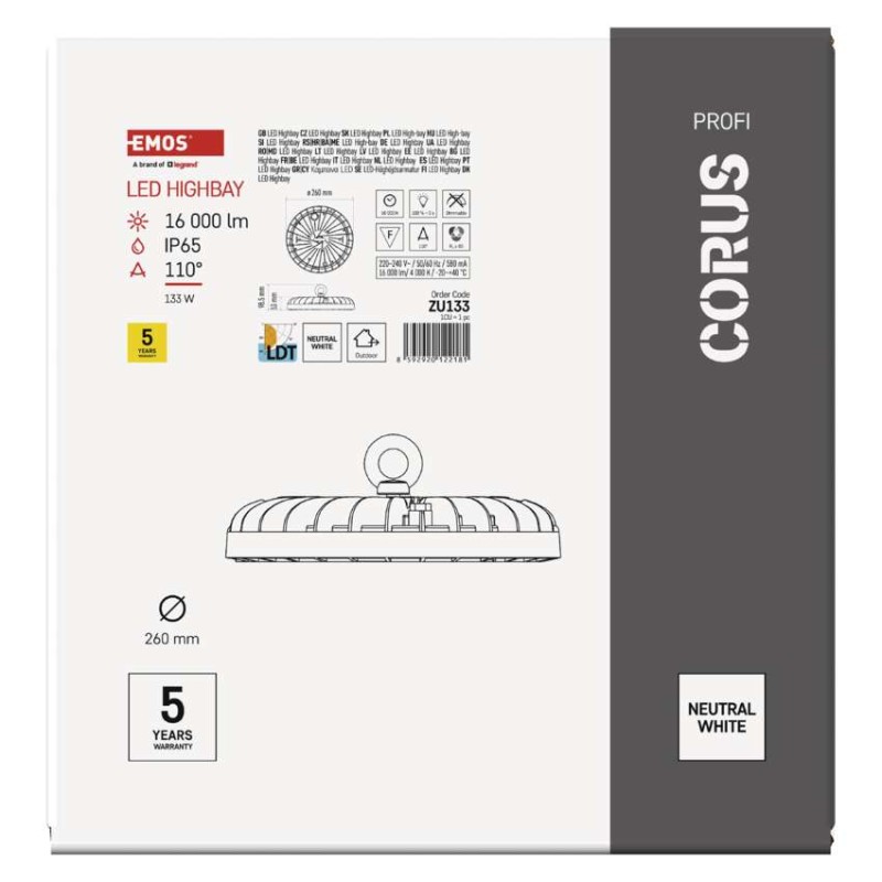 EMOS LED HIGHBAY ipari mennyezeti lámpa CORUS 133W