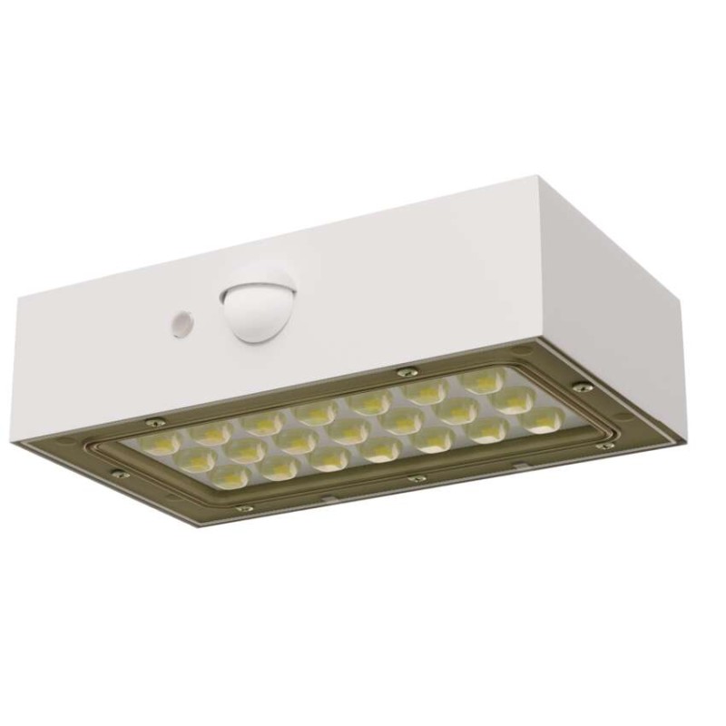 Oprawa LED Garden BRIXO solarna z PIR, 350 lm, NW, biała