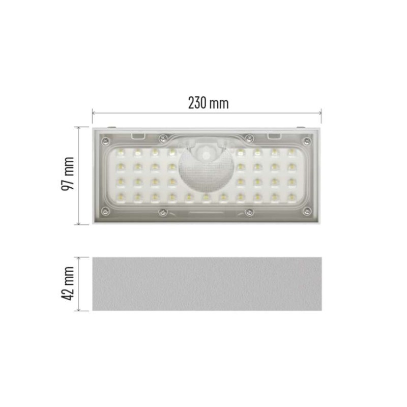 Solární LED svítidlo BRIXO s pohybovým čidlem, bílé, neutrální bílá