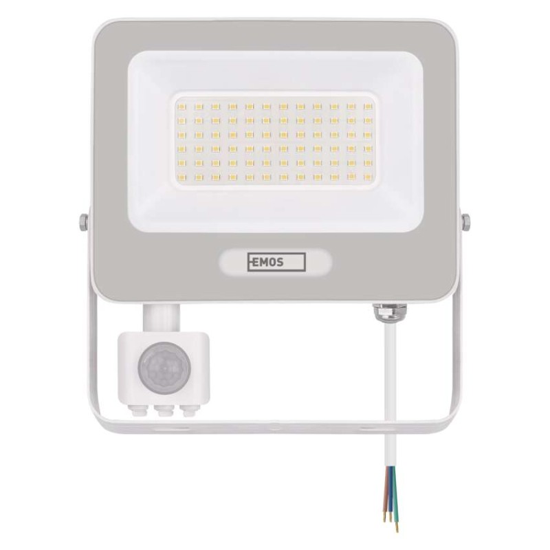 Naświetlacz LED GLARO PIR 50 W, biały, IP54, 5000 lm, neutralna biel