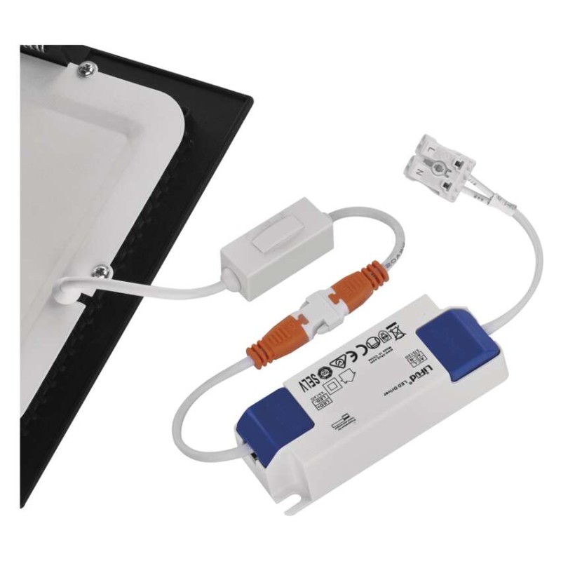 LED-valgusti NEXXO must, 17 x 17 cm, 12,5 W, soe/neutraalne valge