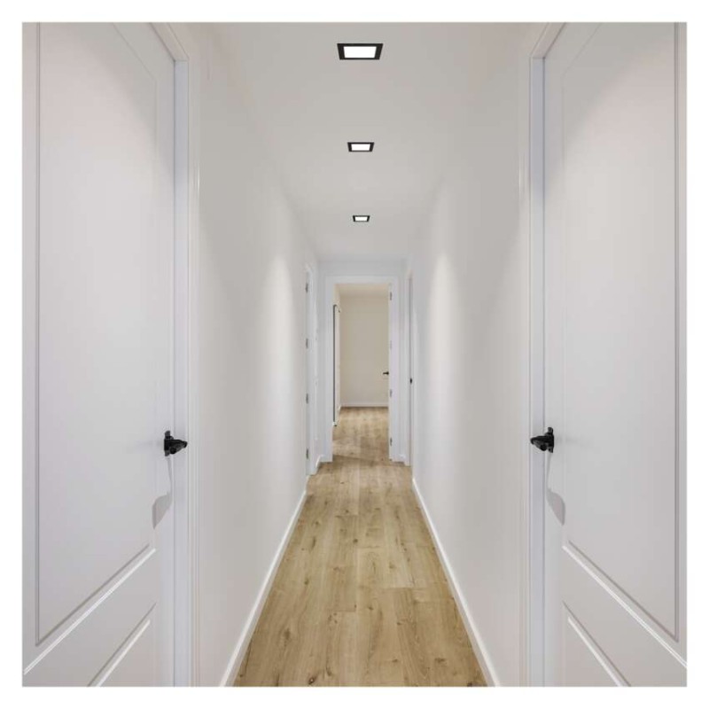 LED süllyesztett lámpatest NEXXO, négyzet, fekete, 18W, CCT