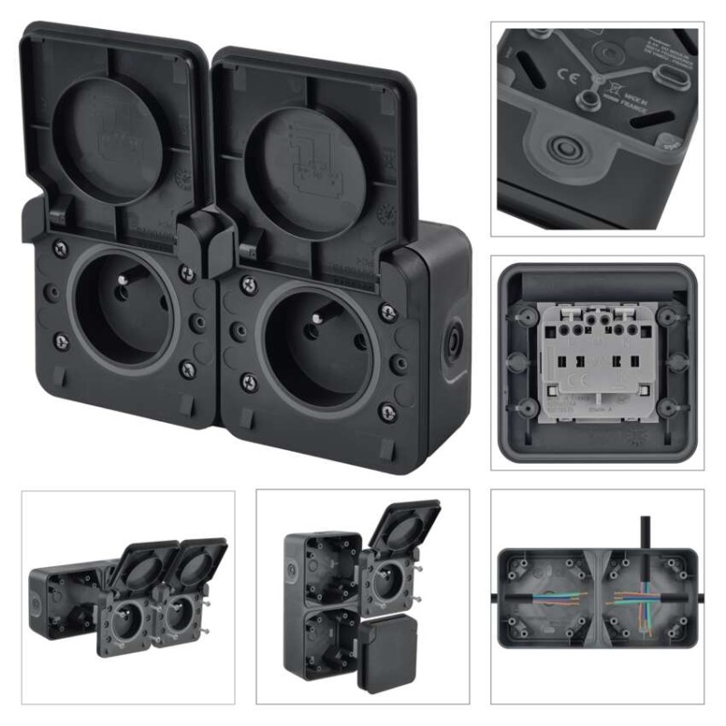 EMOS Cyklone zásuvka dvojnásobná IP55