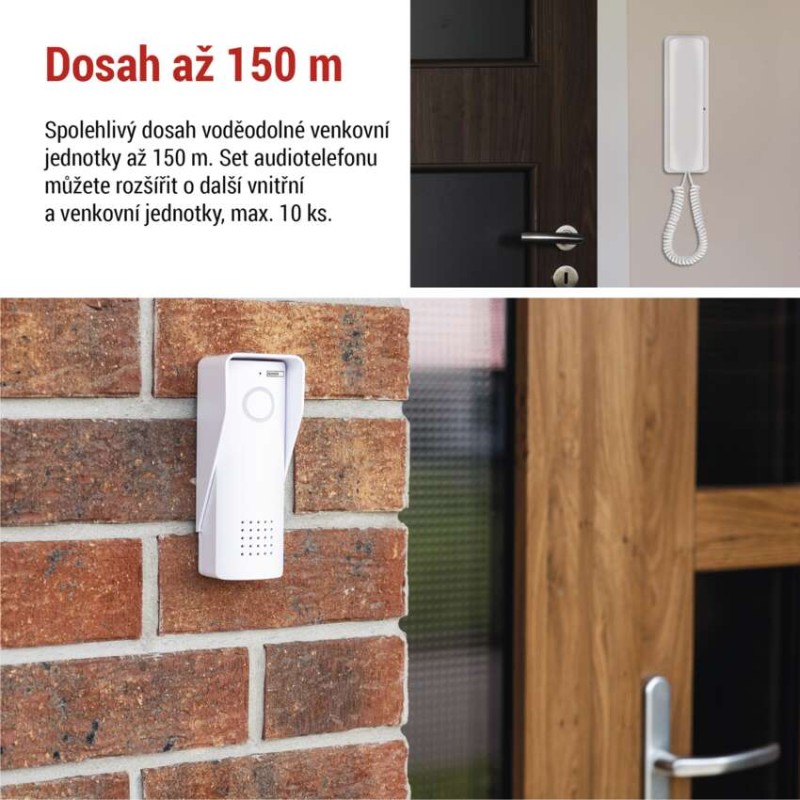 Sada bezdrátového domovního audiotelefonu H1088, 1 účastník 