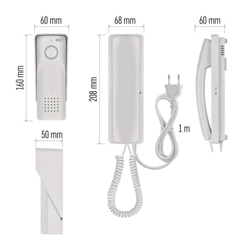 Sada bezdrátového domovního audiotelefonu H1088, 1 účastník 