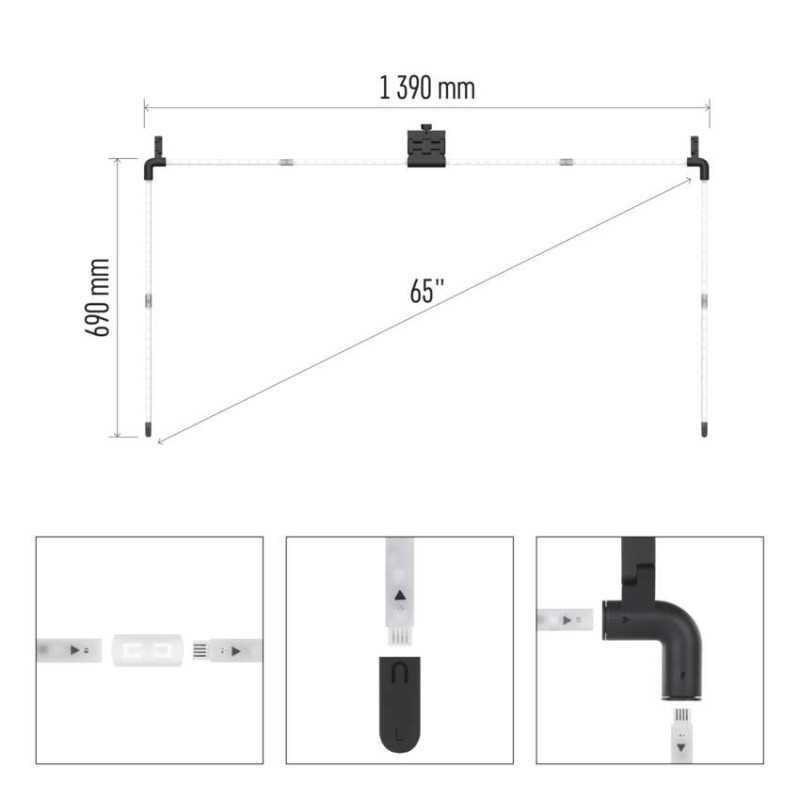 GoSmart Oświetlenie Ambilight LED RGB do TV 65“ (164 cm)