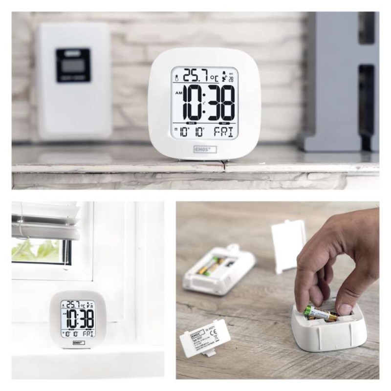 Digitālais termometrs, bezvadu sensors, modinātājs, datums E0127