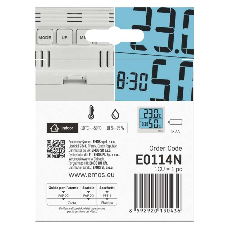 EMOS Hő- és nedvességmérő E0114N