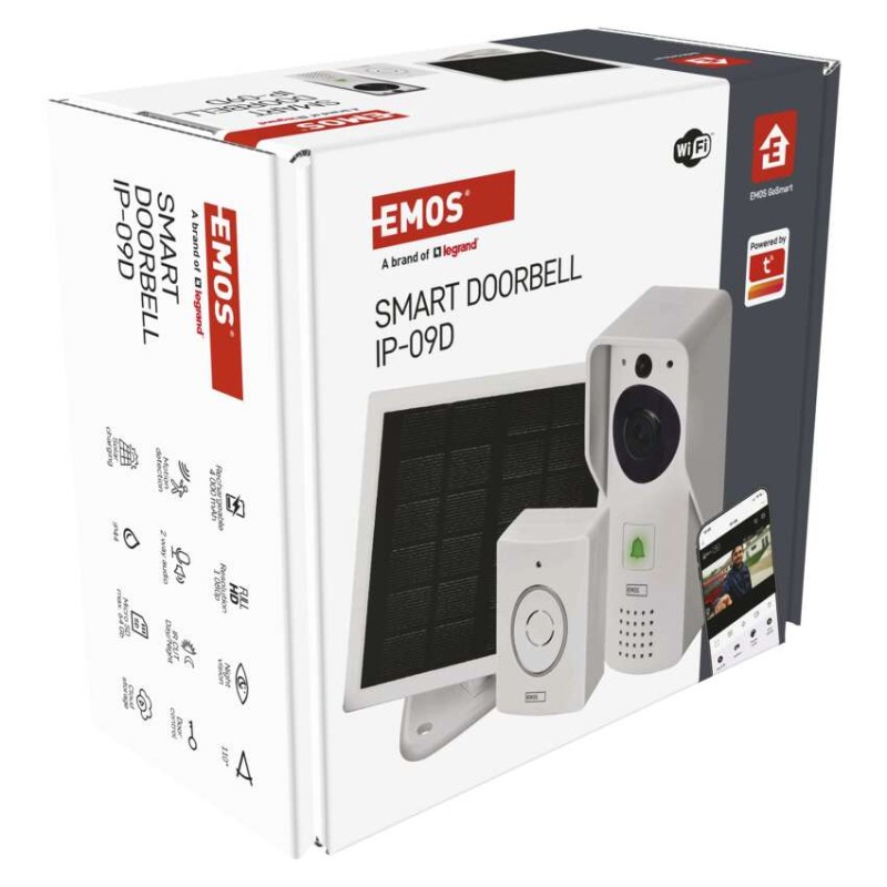 GoSmart dzwonek wideo IP-09D z WiFi, akumulatorem i panelem solarnym 