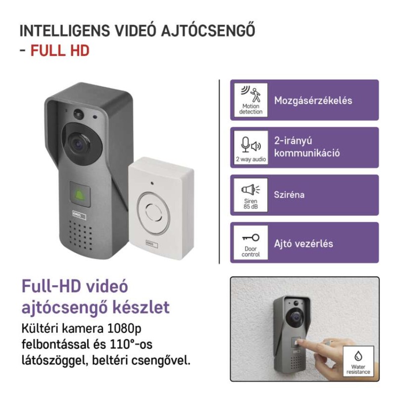 GoSmart Vezeték nélküli video kaputelefon IP-09C wifivel