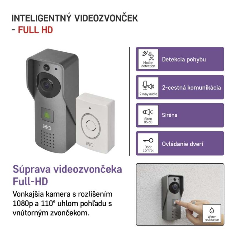 GoSmart Domový bezdrôtový videozvonček IP-09C s WiFi