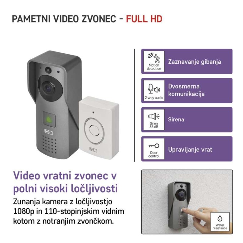 GoSmart Hišni brezžični video zvonec IP-09C z WiFi