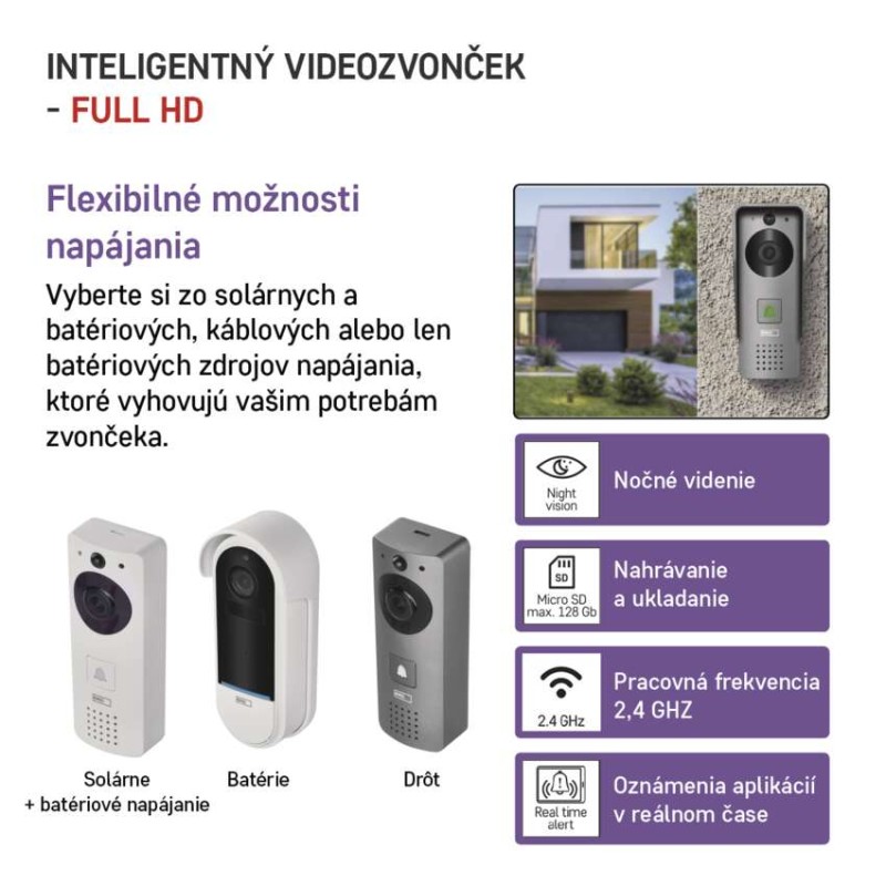GoSmart Domový bezdrôtový videozvonček IP-09C s WiFi