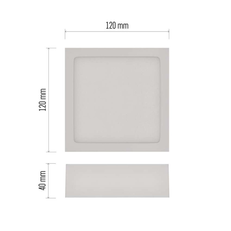 LED prisadené svietidlo, štvorec, biele, 7,6W, CCT