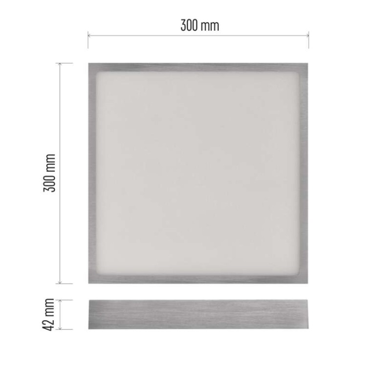 Panel LED natynkowy NEXXO, kwadrat, srebrny, 28,5W, CCT