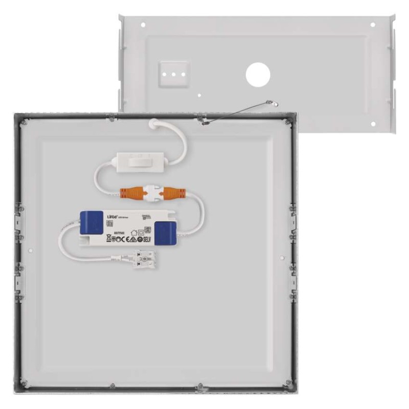 Panel LED natynkowy NEXXO, kwadrat, srebrny, 28,5W, CCT