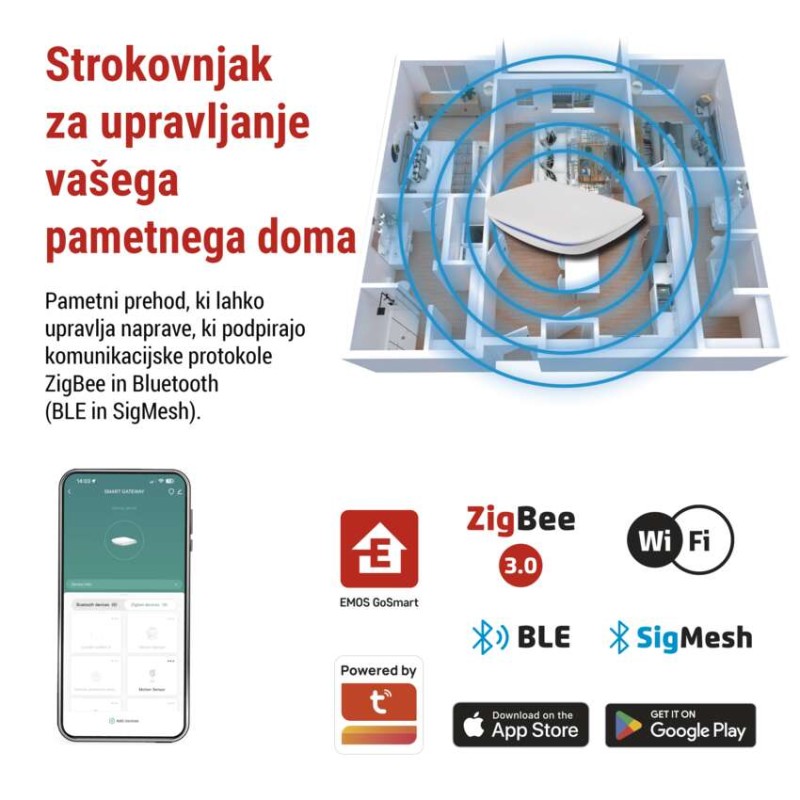 GoSmart Multifunkcijski ZigBee prehod IP-2000Z z Bluetooth z WiFi