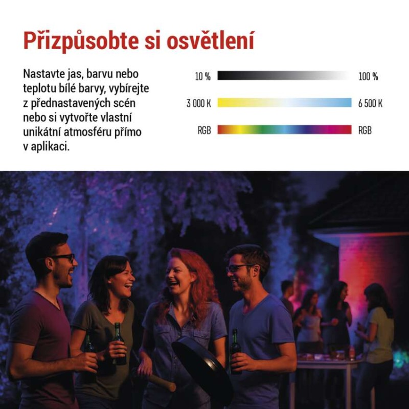 GOSMART LED reflektor 20W, 1720 lm, RGB+CCT, IP65