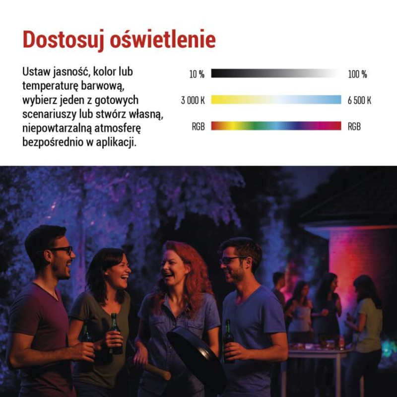 GoSmart Naświetlacz LED  20W, 1720 lm, RGB/CCT, IP65, WiFi