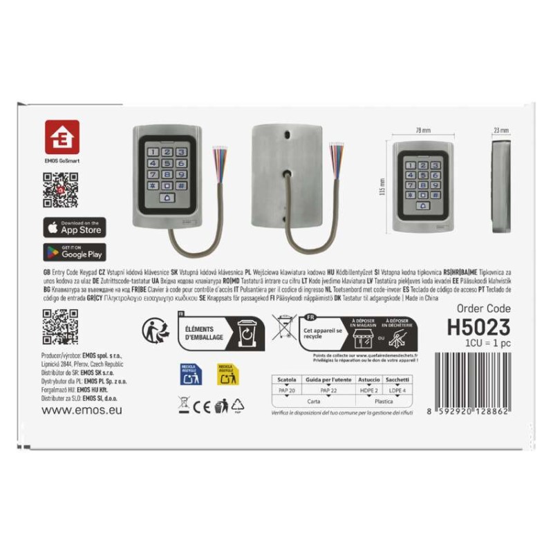 GoSmart Kódová klávesnice IP-006AX, WiFi