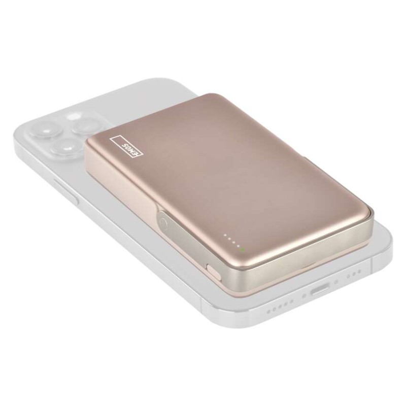 Power bank EMOS WI 1031, 10 000 mAh, 20 W + wireless, ružovo-zlatá