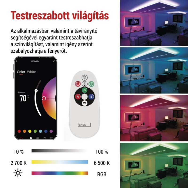 GoSmart LED szalag WiFi 2m, 11W, 750lm, RGB/CCT