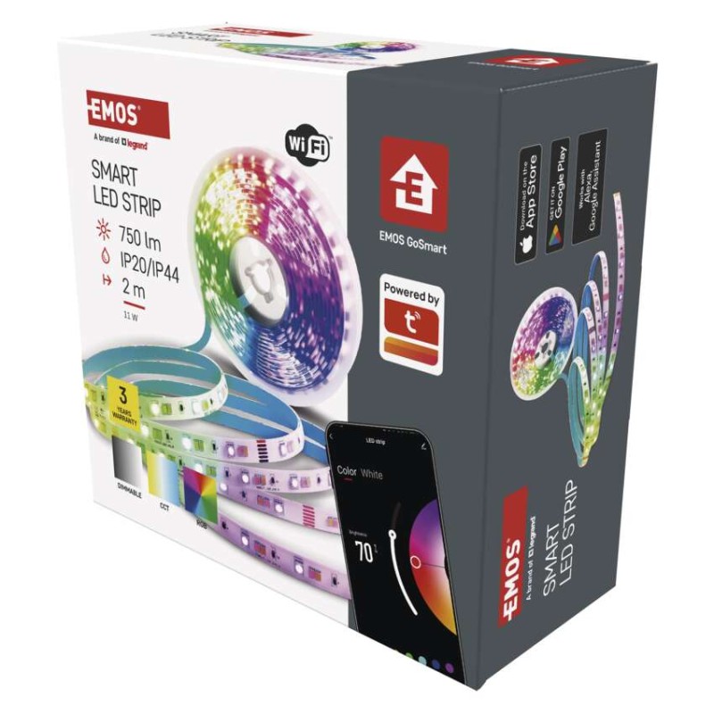 GoSmart Taśma LED 2m, 11W, 750lm, RGB/CCT, WiFi