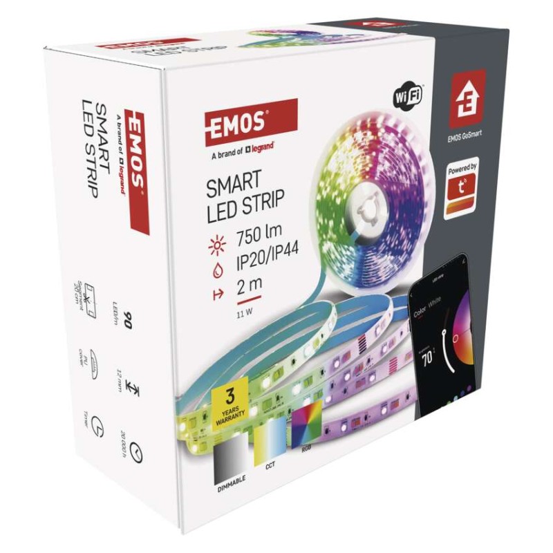 GoSmart Taśma LED 2m, 11W, 750lm, RGB/CCT, WiFi