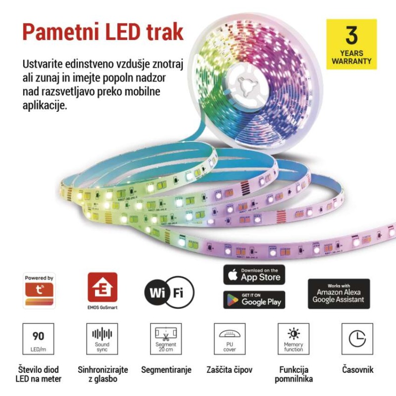 GoSmart LED trak WiFi 5m, 22W, 1400lm, RGB/CCT