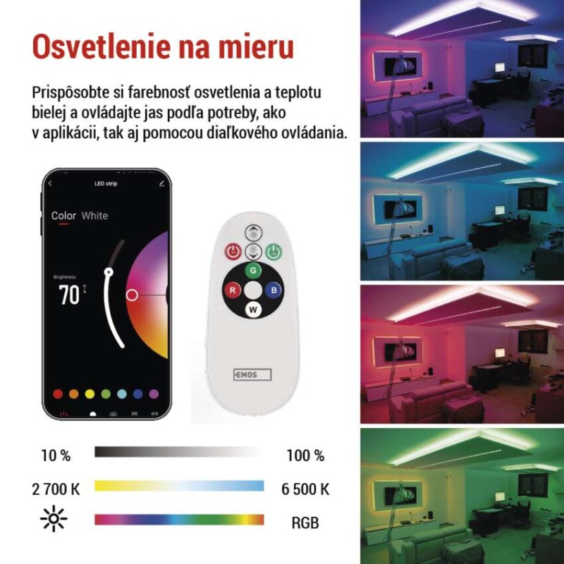 GoSmart LED pásik WiFi 5m, 22W, 1400lm, RGB/CCT