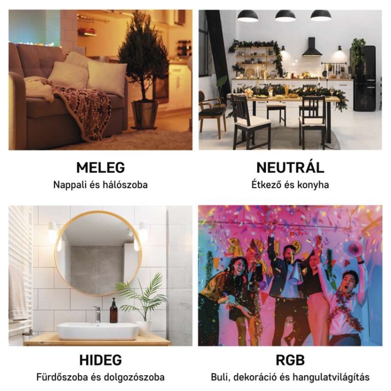 LED izzó GoSmart A60 / E27 / 11 W (75 W) / 1 050 lm / RGB / dimmelhető / WiFi