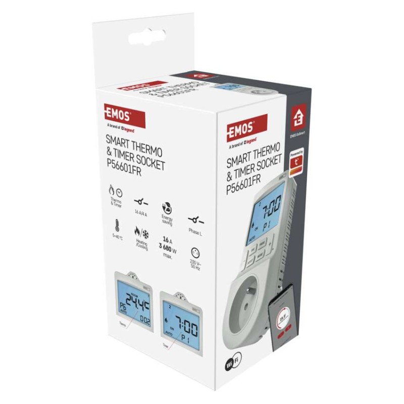 GoSmart Termostat gniazdkowy z funkcją timera cyfrowego 2w1 z WiFi