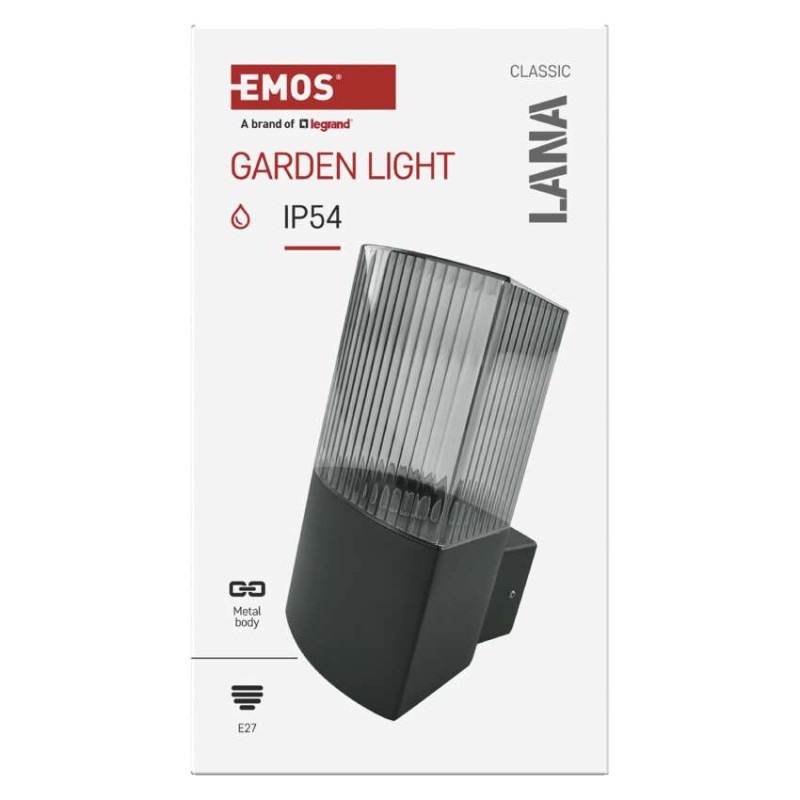 Zahradní nástěnné svítidlo LANA, 11,7 x 10,6 x 21,8 cm, 1 x E27, 25 W