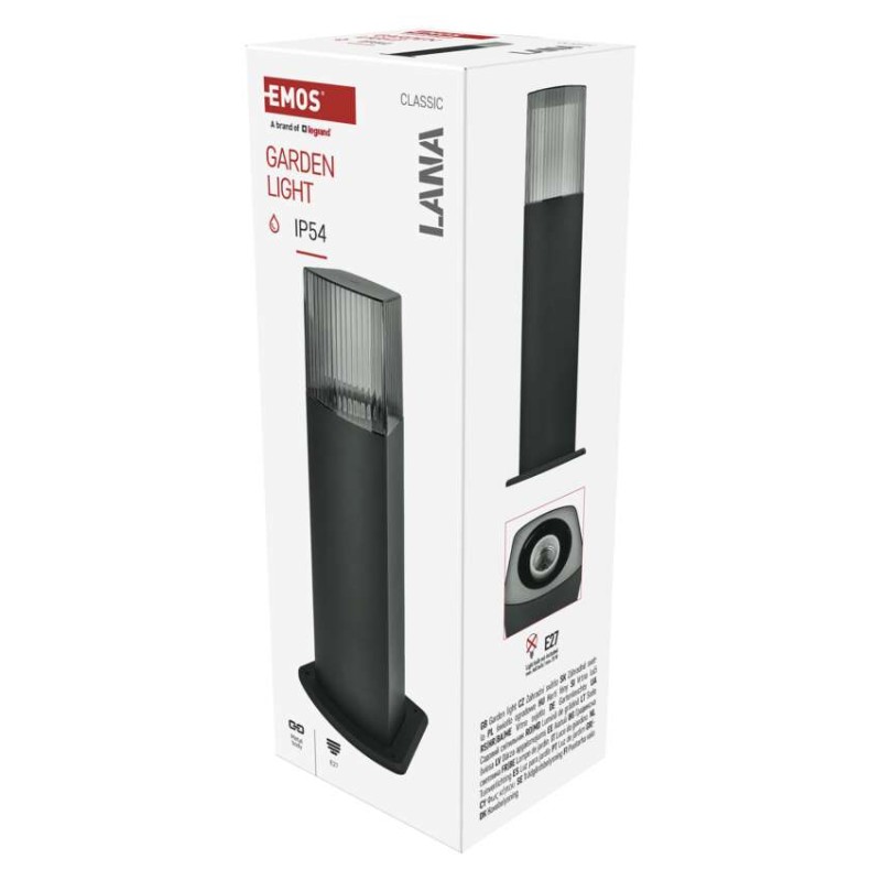 LED aiavalgusti veerg, LANA, 15.3 × 13.3 × 45 cm, 1 × E27, 25 W