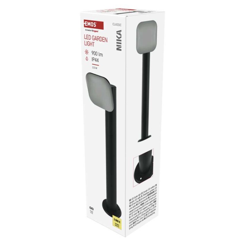 LED dārza gaismeklis kolonna NIKA, 12 × 12 × 50 cm, 12,5 W, Silti balta