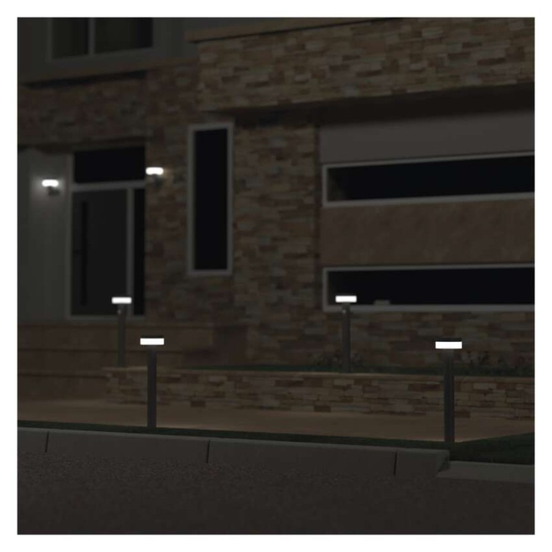 LED zahradní solární sloupkové svítidlo TERION, čidlo soumraku, 12,5 x 12,5 x 50 cm