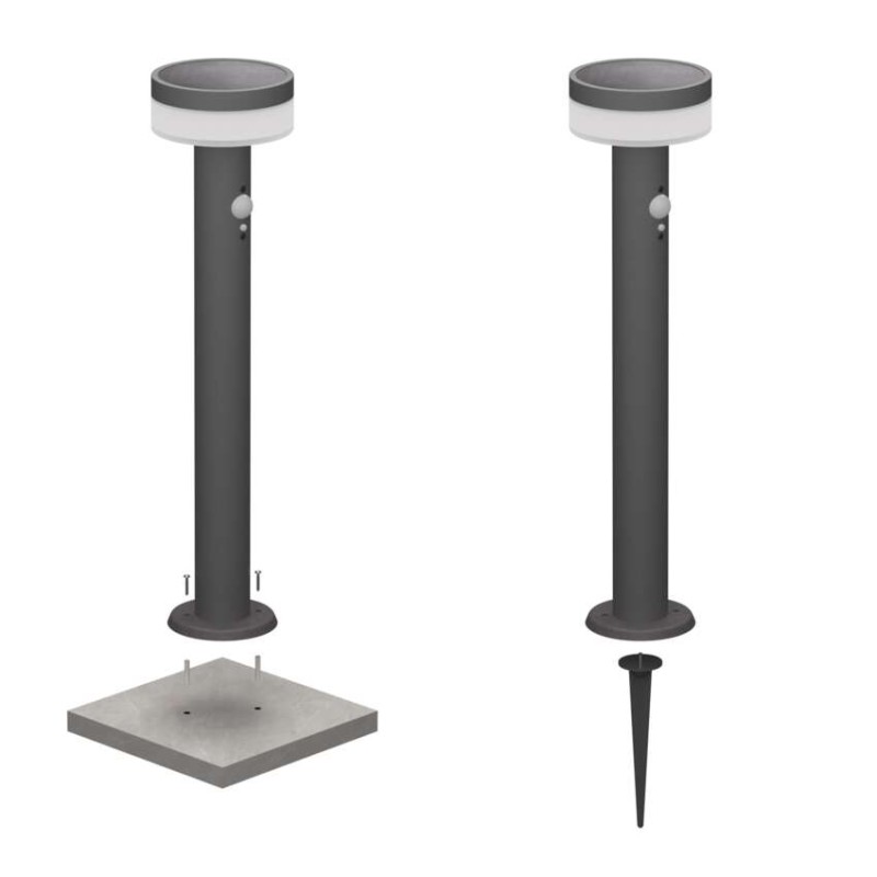 LED zahradní solární sloupkové svítidlo TERION, čidlo soumraku, 12,5 x 12,5 x 50 cm