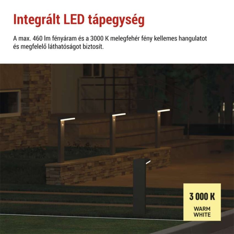LED napelemes kerti fali lámpa VEREA szürkületérzékelővel, 10,7 x 15,4 x 50 cm