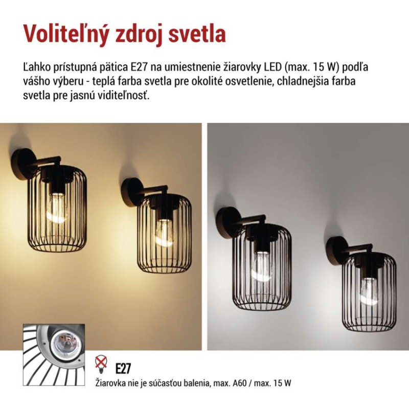 Zahradné nástenné svietidlo SALVIA, 20,8 x 16 x 28,5 cm, 1 x E27, 15 W