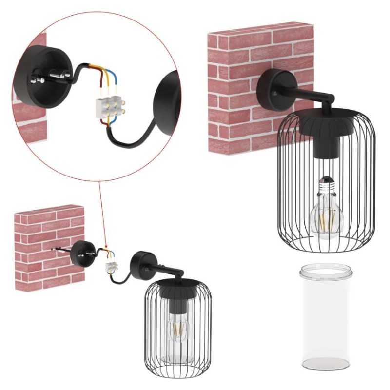 Zahradné nástenné svietidlo SALVIA, 20,8 x 16 x 28,5 cm, 1 x E27, 15 W