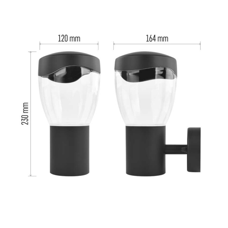 Záhradné nástenné svietidlo ARTEO, 16,4 x 12 x 23 cm, 1 x E27, 15 W