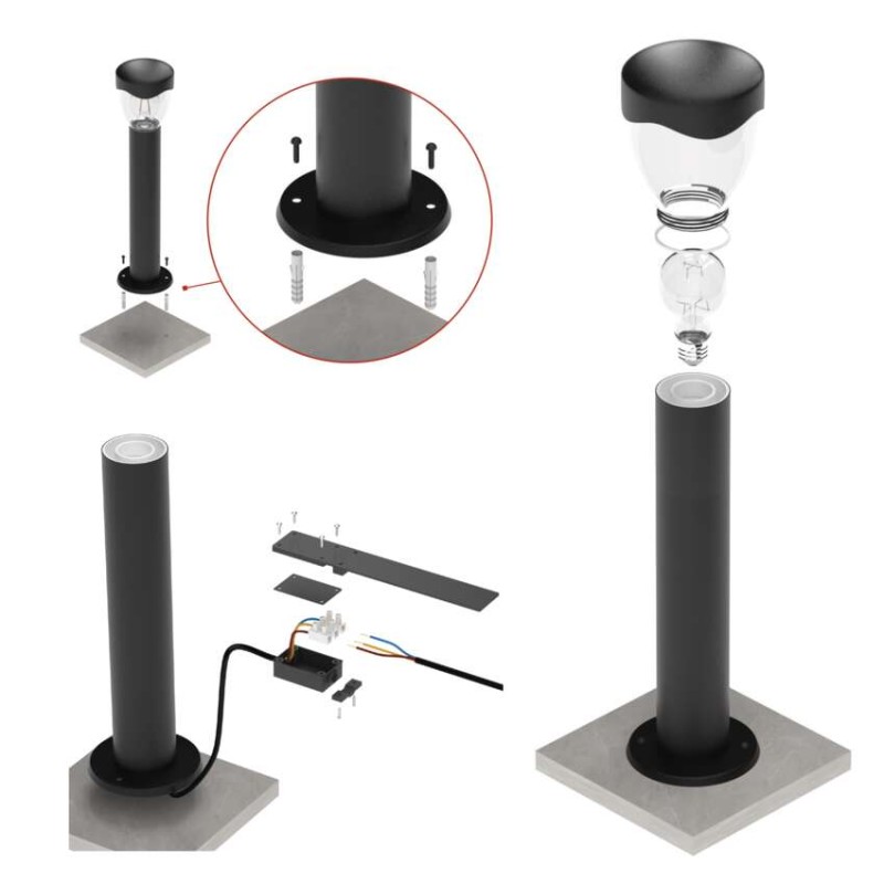 Záhradné nástenné svietidlo ARTEO, 16,4 x 12 x 23 cm, 1 x E27, 15 W