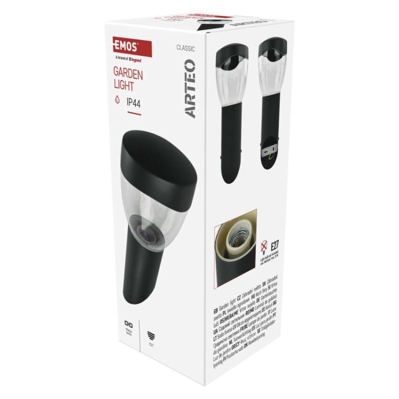 Záhradné nástenné svietidlo ARTEO, 12 x 12 x 33 cm, 1 x E27, 15 W