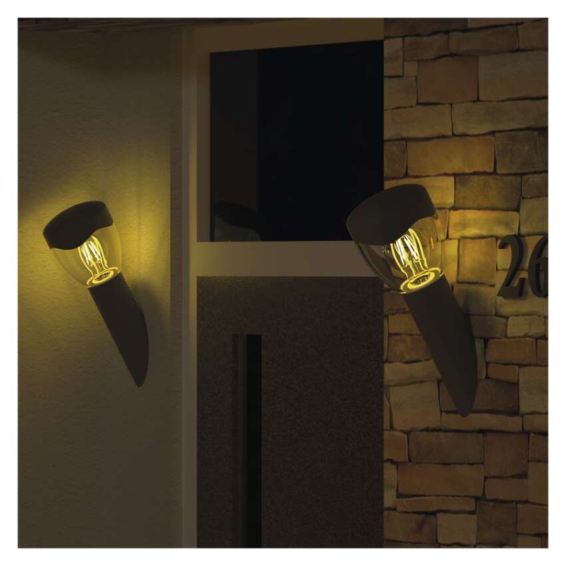 Záhradné nástenné svietidlo ARTEO, 12 x 12 x 33 cm, 1 x E27, 15 W