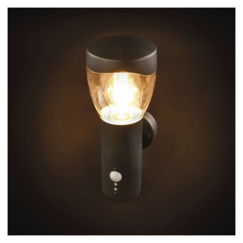 Záhradné nástenné svietidlo ARTEO, senzor súmraku, 16,4 x 12 x 29,5 cm, 1 x E27, 15 W