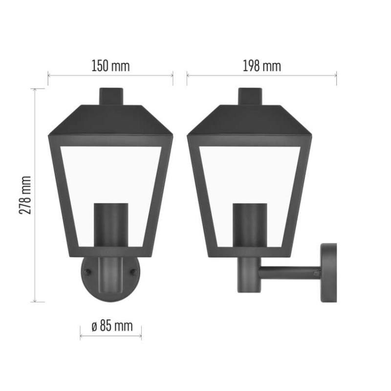 Záhradné nástenné svietidlo ADENIA, 19,8 x 15 x 27,8 cm, 1 x E27, 15 W