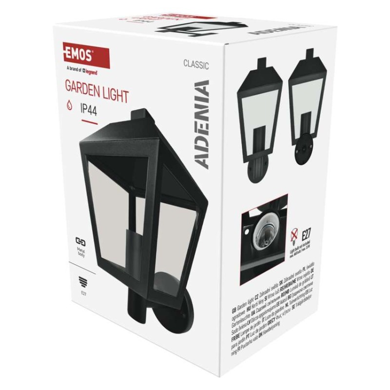 Záhradné nástenné svietidlo ADENIA, 19,8 x 15 x 27,8 cm, 1 x E27, 15 W