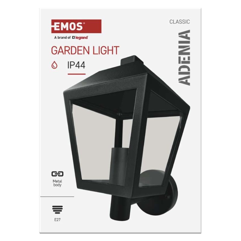 Záhradné nástenné svietidlo ADENIA, 19,8 x 15 x 27,8 cm, 1 x E27, 15 W