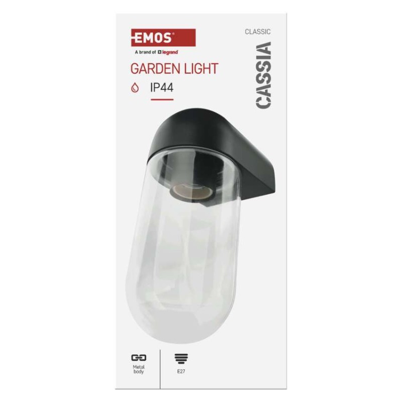 Zahradní nástěnné svítidlo CASSIA, 12,6 x 9,5 x 22,2 cm, 1 x E27, 15 W